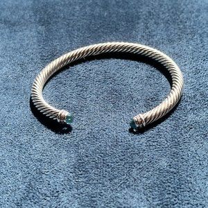 David Yurman Cable Classics Bracelet Sterling Silver with Topaz & Pave Diamonds